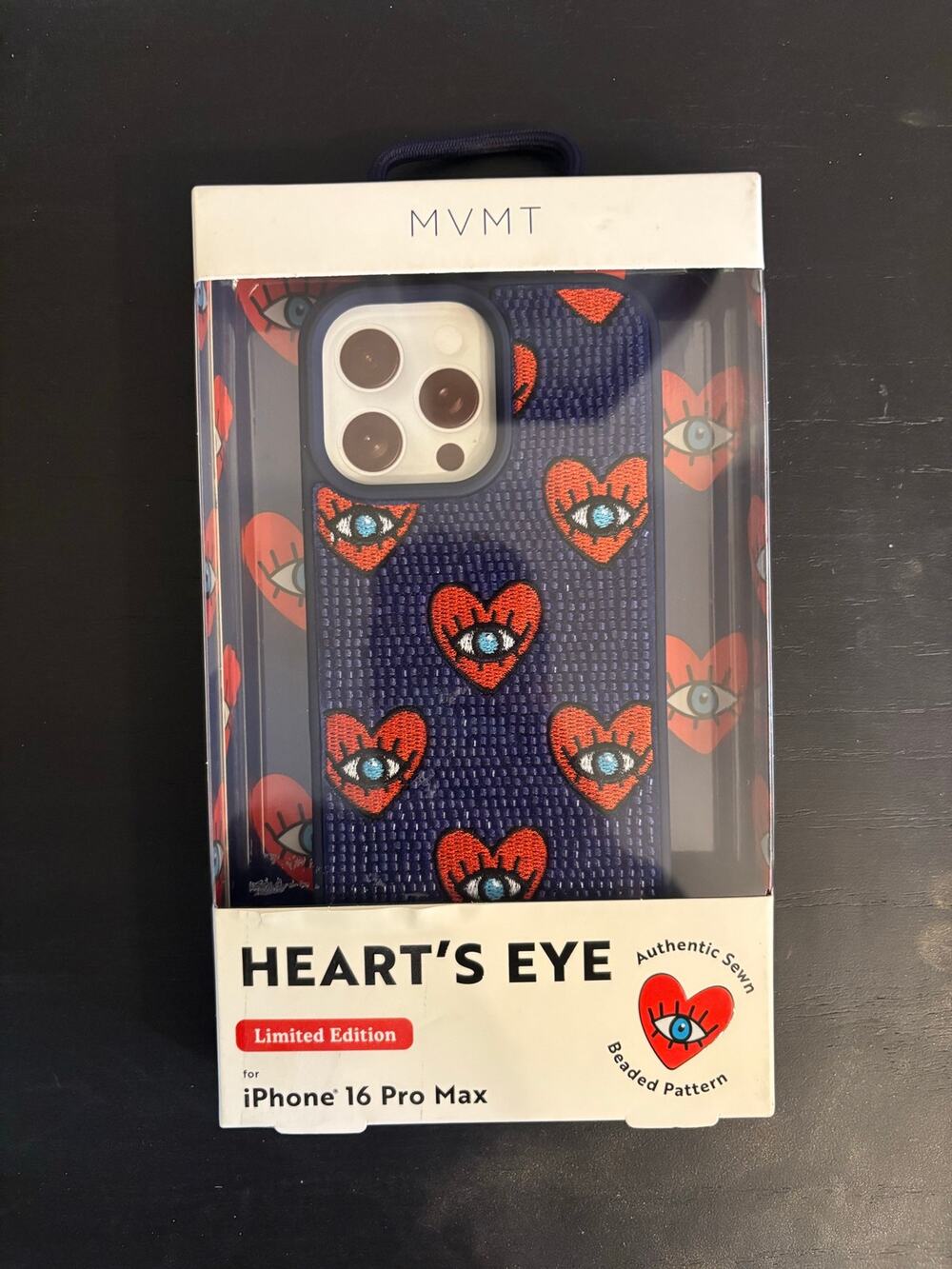 MVMT Limited Edition Heart's Eye Beaded IPhone Case 16 Pro Max NIB